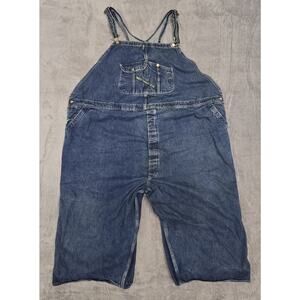 Key Imperial Bib Overalls Mens 62 x short Blue Denim Zip Fly Workwear USA Made